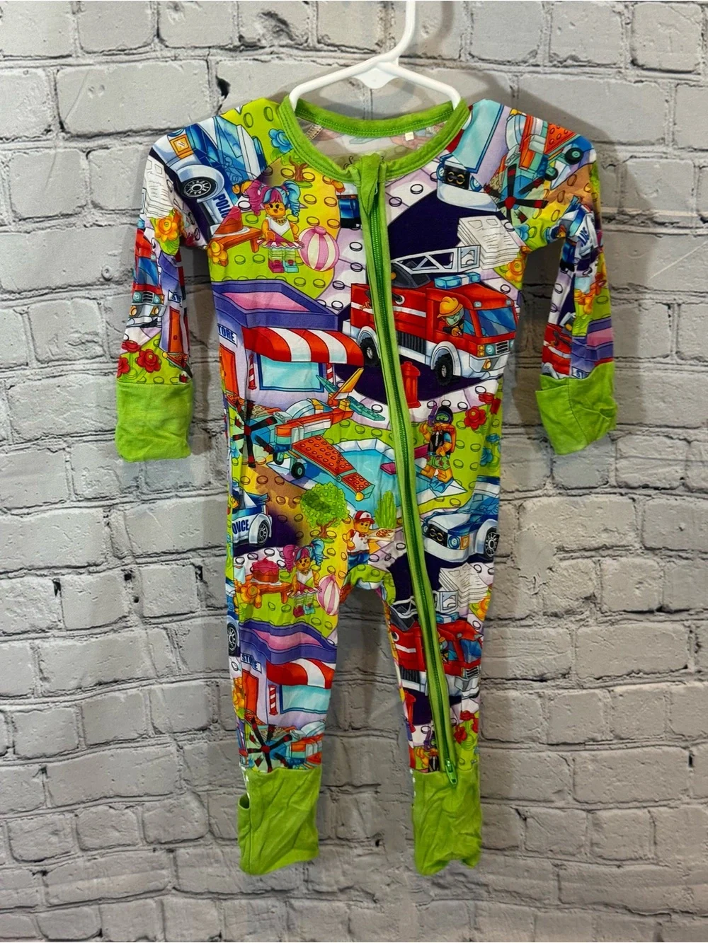 Sugar Swan Brick Babies Bamboo Zippie Romper